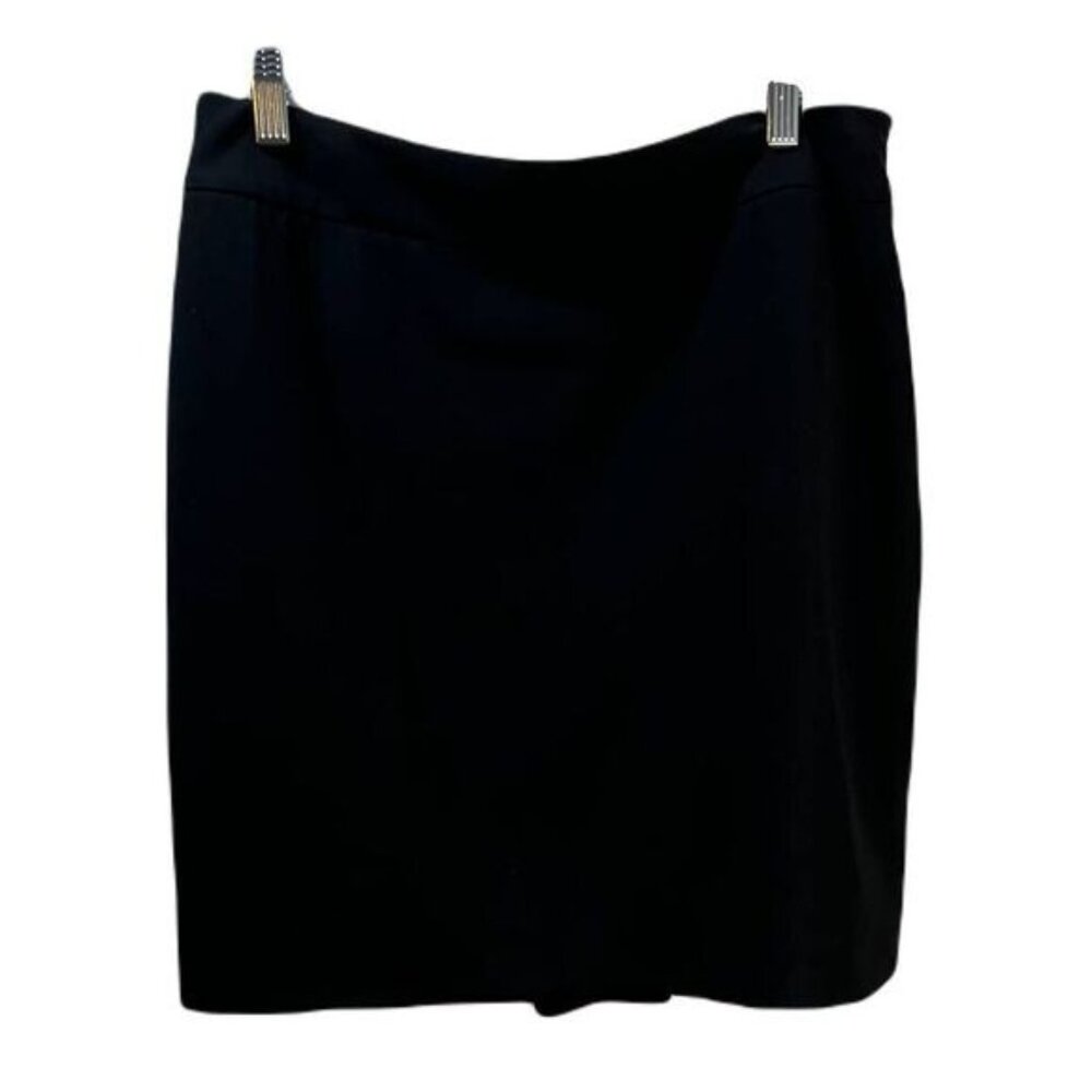 Ann‎ Taylor A-Line Skirt Womens Black Back Slit Size 6